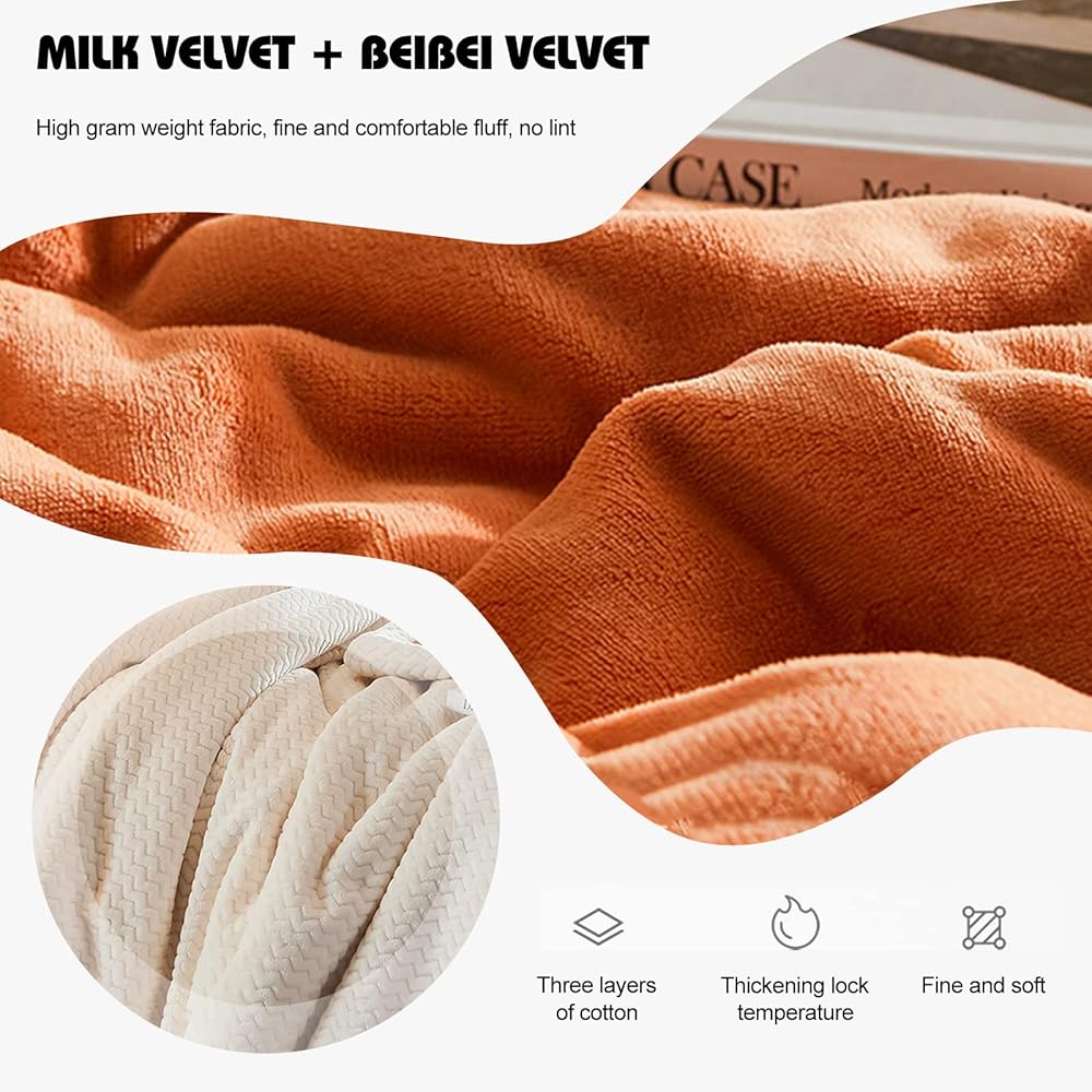 Ergocar Couverture, Plaid Double Face Doux et Chaud, Couverture de Décoration Intérieure Chaude et Légère, Plaid Jeté Canapé Flanelle, pour Convient à Toutes Les Saisons : Cuisine et Maison