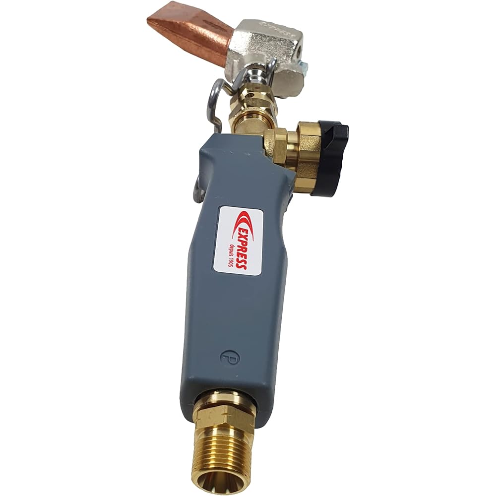 Express, 60279, Fer à Souder, Chalumeau à Gaz, Contient Lance avec Panne, Manche à Raccord Tournant Entrée 3/8e Gauche, usage Couvreur, Adapté pour Zinc, Cuivre, Inox, Zinc Pré-patiné, Plomb : Bricolage