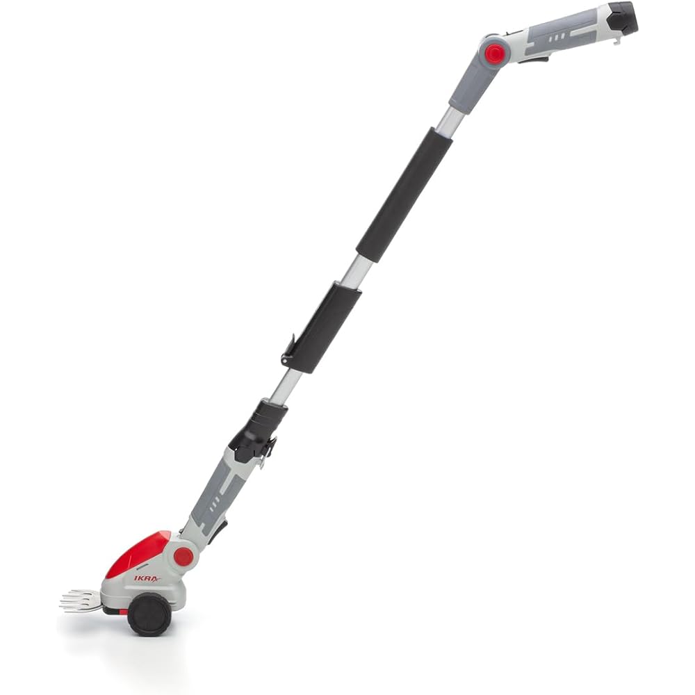 IKRA cisaille à Gazon & Taille-buissons télescopique sans Fil IGBS 1210 F avec Batterie & Chargeur, Lames « Made in Germany » : Jardin