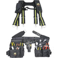 ZAKCO Ceinture à outils professionnelle en polyester 1680D avec bretelles, ceinture à outils robuste pour charpentiers, encadreurs, électriciens, plombiers, Hanyman et bricolage (noir, taille : Bricolage
