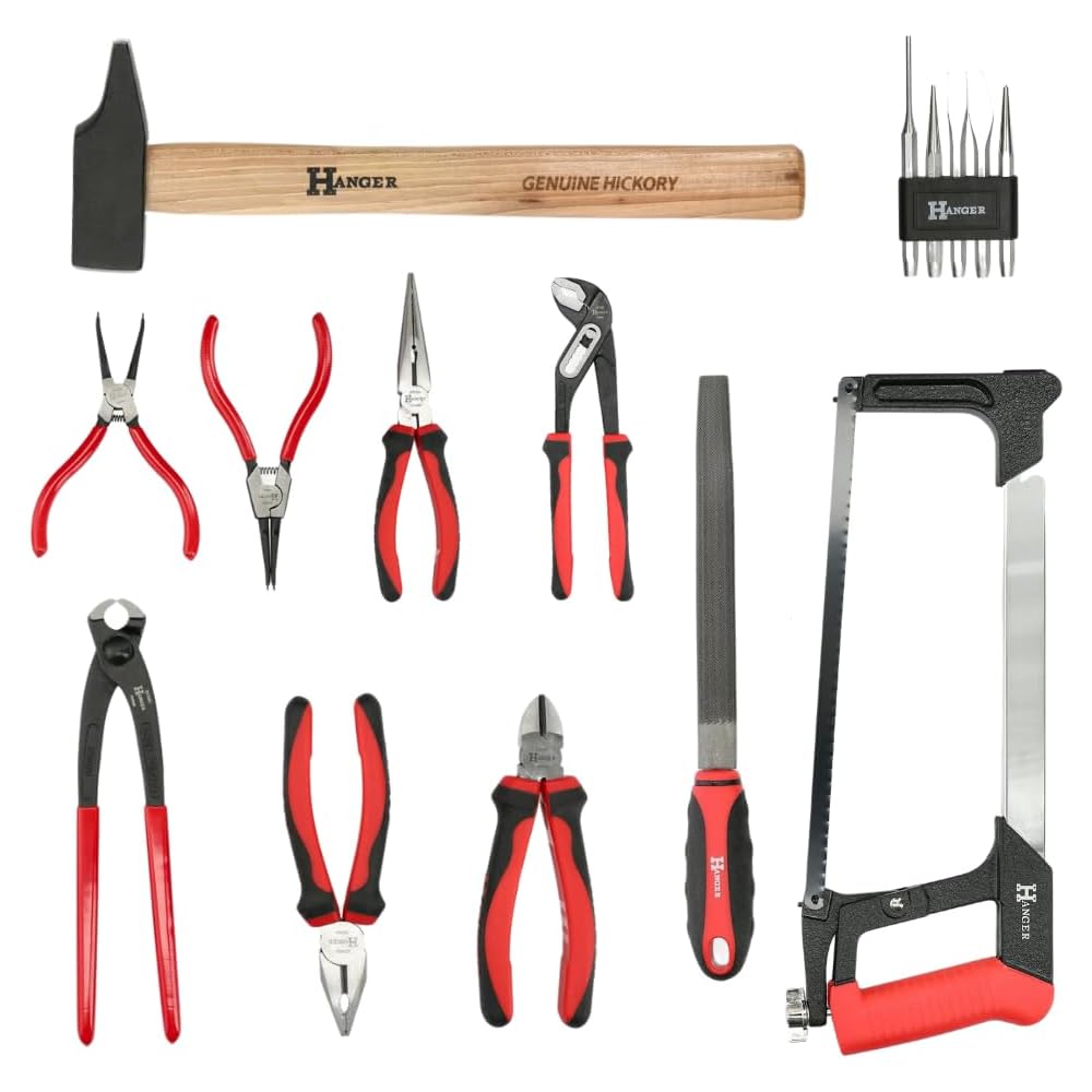 Caisse à outils remplie Hanger - 121 pièces essentielles : Bricolage