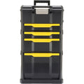 Stanley 1-79-206 Servante modulable avec 4 Tiroirs montés Sur Glissière - Système de Clips Latéraux - Poignée Télescopique - Polypropylène - Dimensions 866 x 488 x 348mm Noir : Bricolage