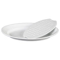 Holst Porcelaine ita 39 FA2 Asperges et de Égouttoir Plaque 38 cm 2 pièces Blanc 38,5 x 25.7 x 4,8 cm : Cuisine et Maison