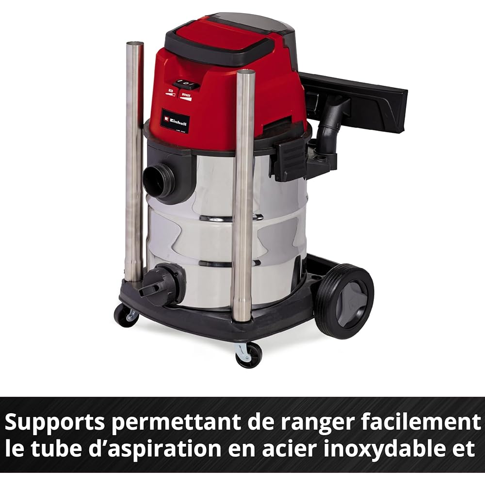 Einhell Aspirateur eaux et poussières sans fil TE-VC 36/25 Li S - Solo Power X-Change (36V, cuve inox 25L, 76 Db) Livré sans Batterie ni Chargeur : Cuisine et Maison