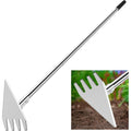 BARAYSTUS Binette à double tête - 74,9 - 146,6 cm - Manche long réglable - Outil de jardinage en acier inoxydable - Pour jardinage, plantation, désherbage, creusage, ameublissement du sol : Jardin