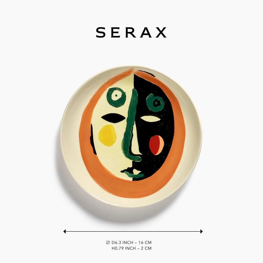 Assiette à Petit-Déjeuner Serax | Vaisselle Feast par Ottolenghi | 4 Assiettes à Dessert | Service de Table en Grès aux Couleurs Assorties | Vaisselle pour Dîner à la Maison, Fête, Noël : Cuisine et Maison