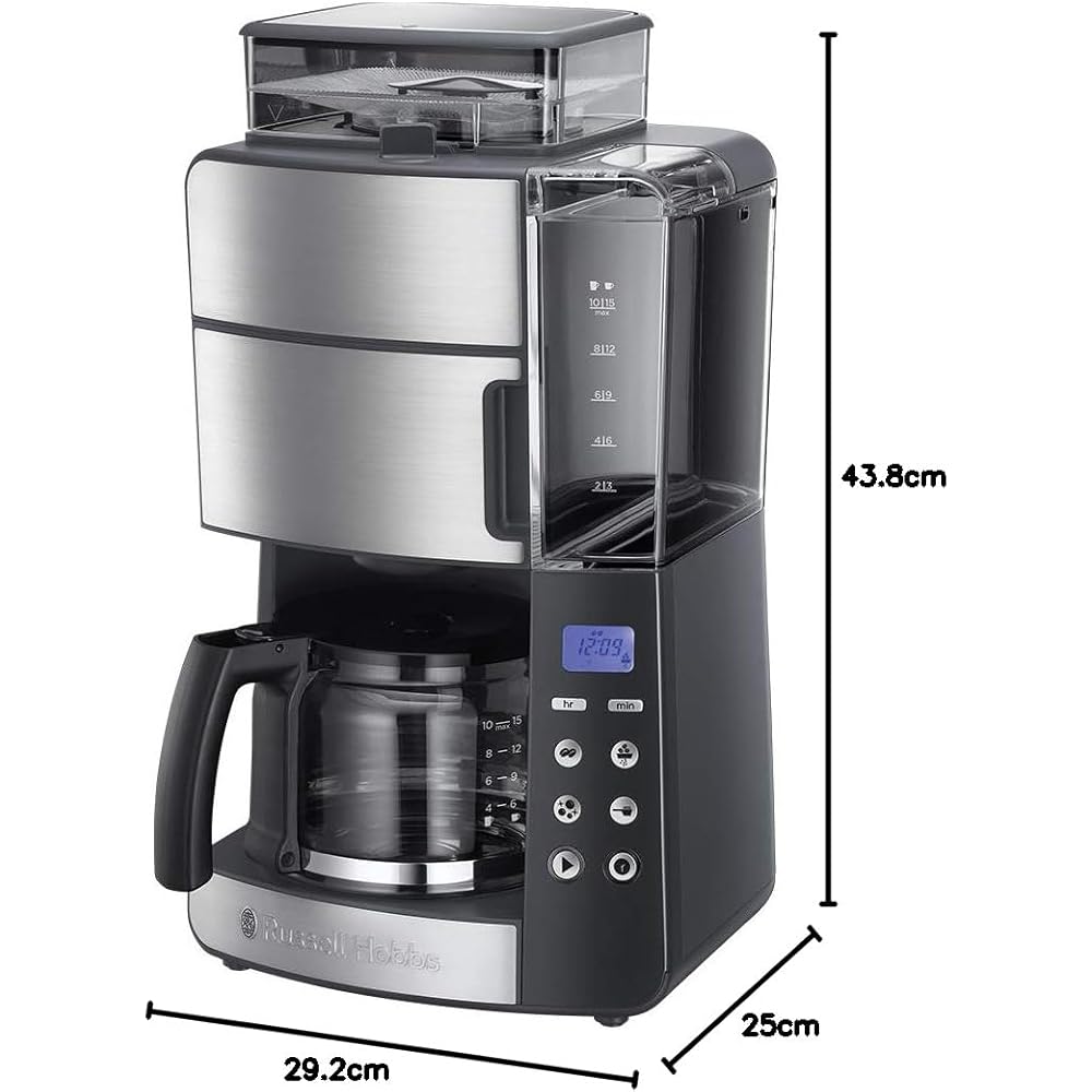 Russell Hobbs Grind&Brew Cafetière à grain programmable