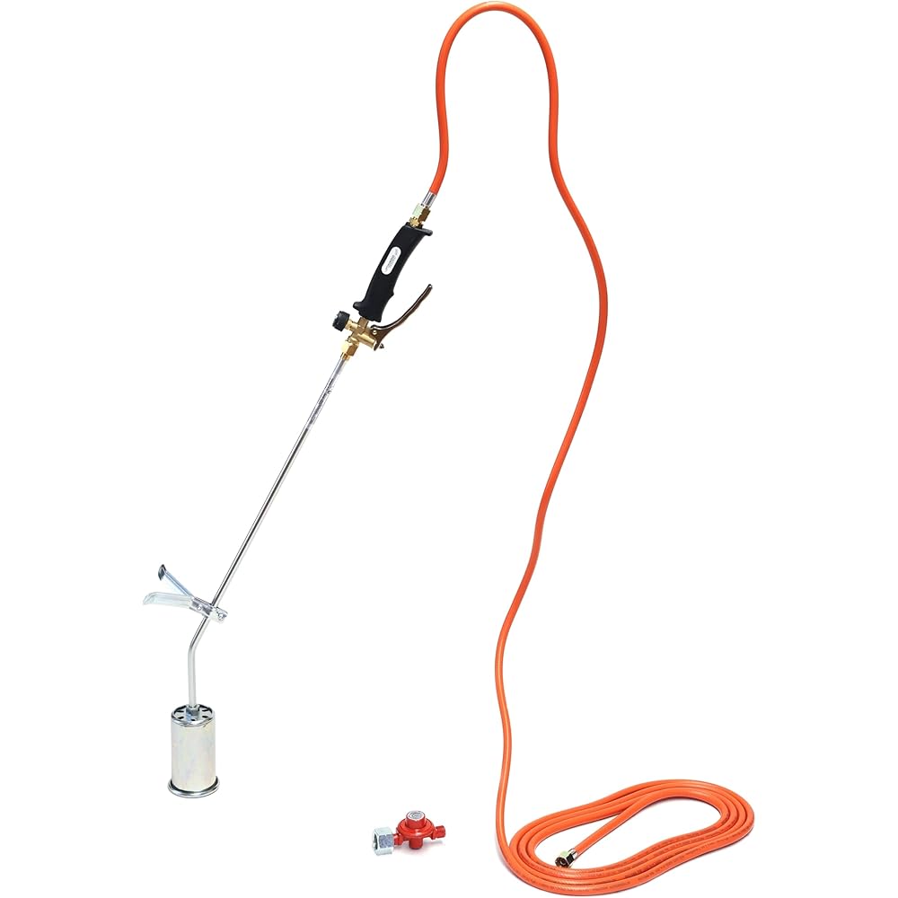 ROTHENBERGER Industrial Anwärm Brenner RoMaxi Eco inkl. 5m Propan Gas Schlauch & Druck regler, Unkraut Vernichter, Bitumenbahnen, Folien Verschweißen - 1500000930 : Jardin