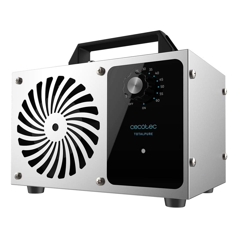 Cecotec Générateur d'Ozone TotalPure 4000 Ozone. Puissance 120 W, Nettoie 28 g/heure, Minuterie jusqu’à 60 minutes, Arrêt automatique, Couverture jusqu'à 100 m2, Facile à transporter : Cuisine et Maison