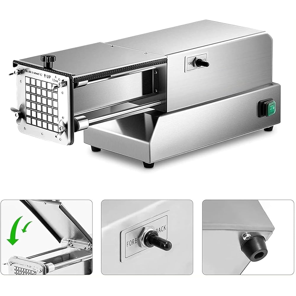 MOLVUS Coupe-frites électrique avec lame en acier inoxydable 10 mm