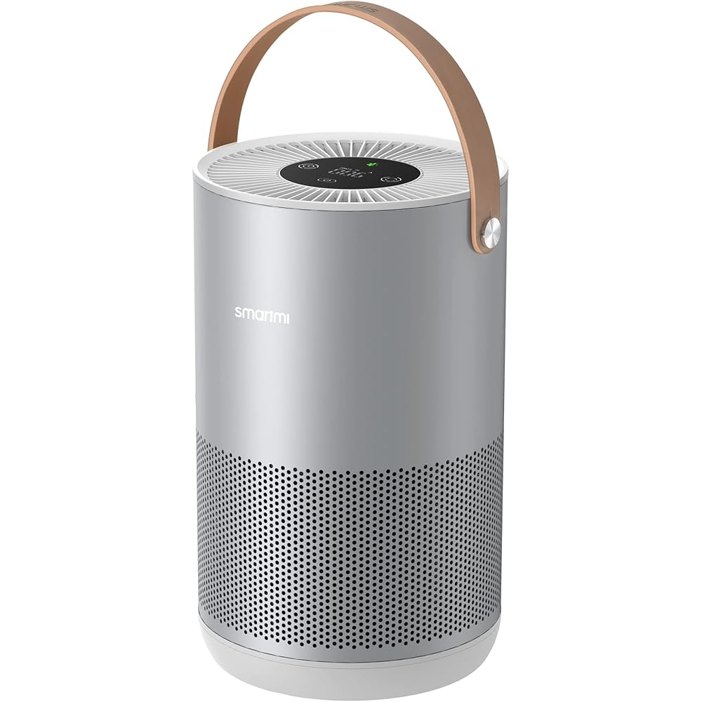 smartmi Purificateurs d'air pour la maison, fonctionne avec HomeKit Alexa, purificateur d'air intelligent avec poignée, mode automatique, 19 dB, particules de 0,08 µm capturées, P1 Silver : Cuisine et Maison