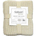 nielsen HOME Couverture Alen tricotée, 150x200 cm, Blanc crème, 100% Coton, tricoté, Tricot Grossier, Ökotex, Couverture en Tricot, Couverture Confortable, élégante et à la Mode : Cuisine et Maison