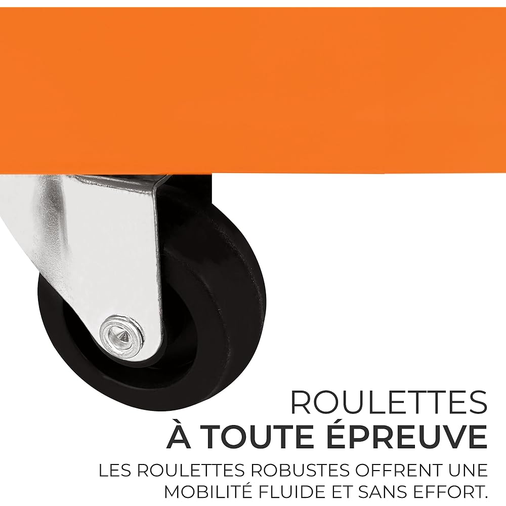 Chariot à Outils 81 x 36 x 79cm Acier Thermolaqué 3 Niveaux Capacité Totale 150KG - Tiroir Verrouillable - Servante sur roulettes Atelier Garage Bricolage Rangement [6 Crochets & 2 Clés Inclus] : Bricolage