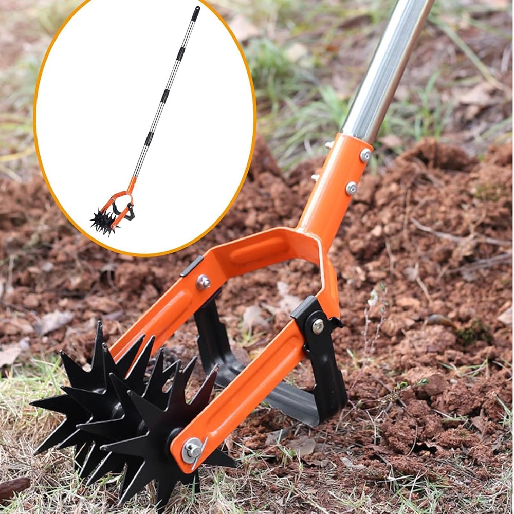 Outil de Jardinage à Main, motoculteur Rotatif de Jardin | Cultivateur Rotatif à Main pour Jardin,Outil de mélange de Sol à poignée antidérapante pour sols durs et Mous pour Les Amateurs de Jardinage : Jardin