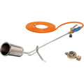 CFH Brûleur GV 900 52084 avec régulateur de pression, support de pose et tuyau de 5 m, 3/8" en Argenté, Bleu, Orange : Jardin