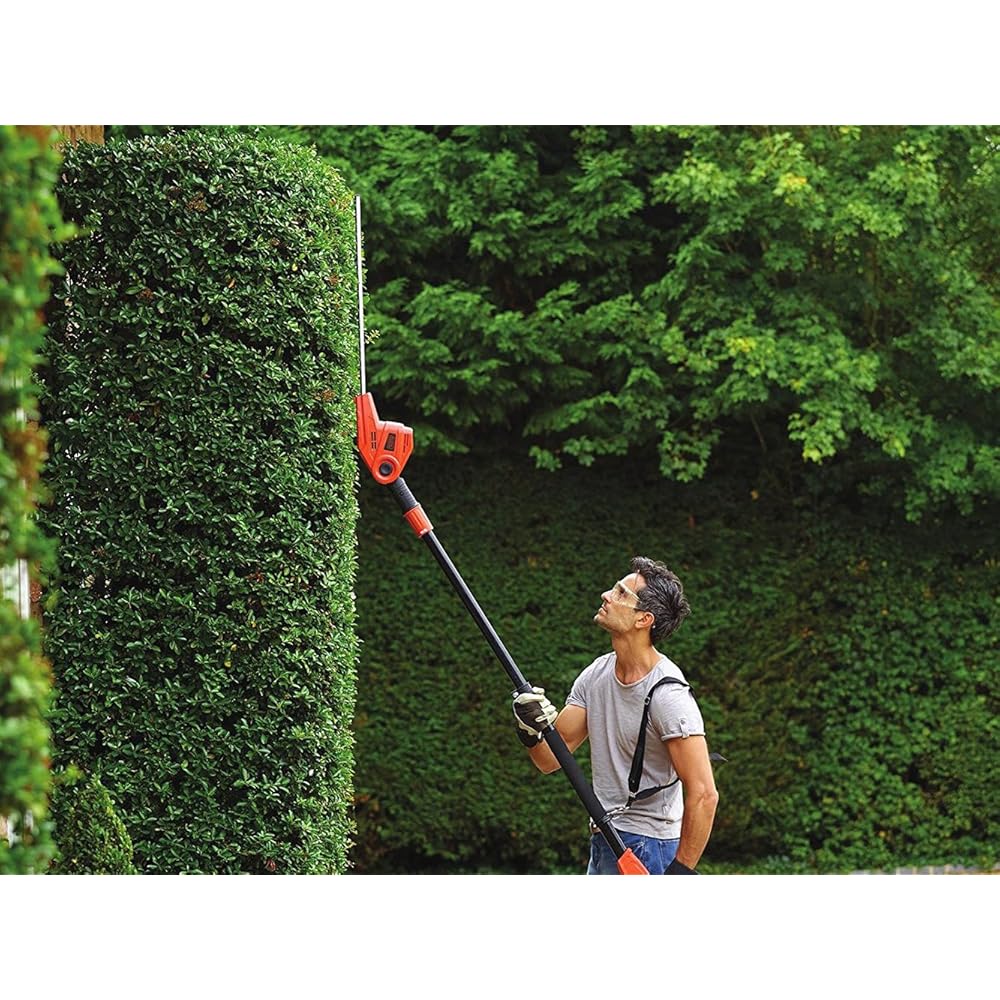BLACK+DECKER PH5551-QS Taille-haies sur perche 550 W lame 51 cm manche télescopique tête pivotante