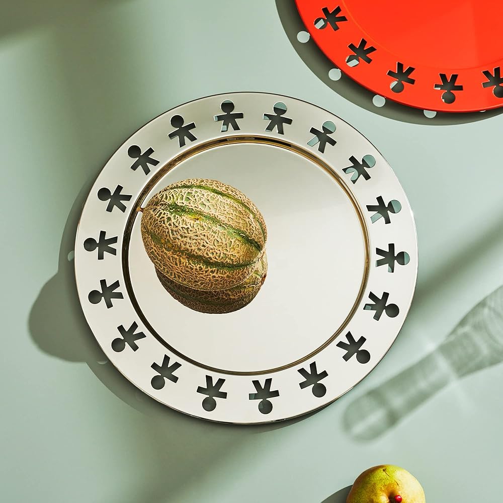 Alessi Akkgt Girotondo Plateau Rond avec Bord Ajouré en Acier Inoxydable 18/10 Brillant : King-Kong: Cuisine et Maison