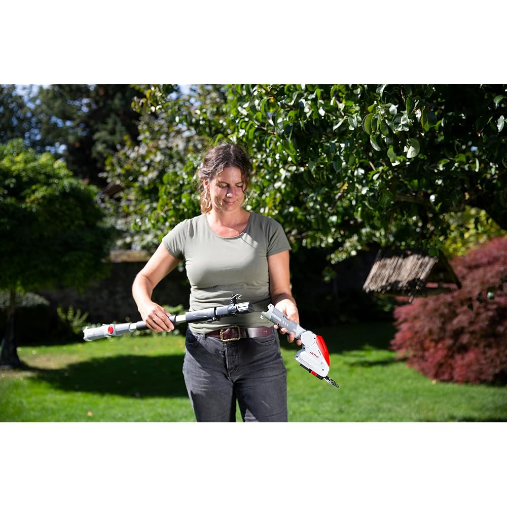 IKRA cisaille à Gazon & Taille-buissons télescopique sans Fil IGBS 1210 F avec Batterie & Chargeur, Lames « Made in Germany » : Jardin