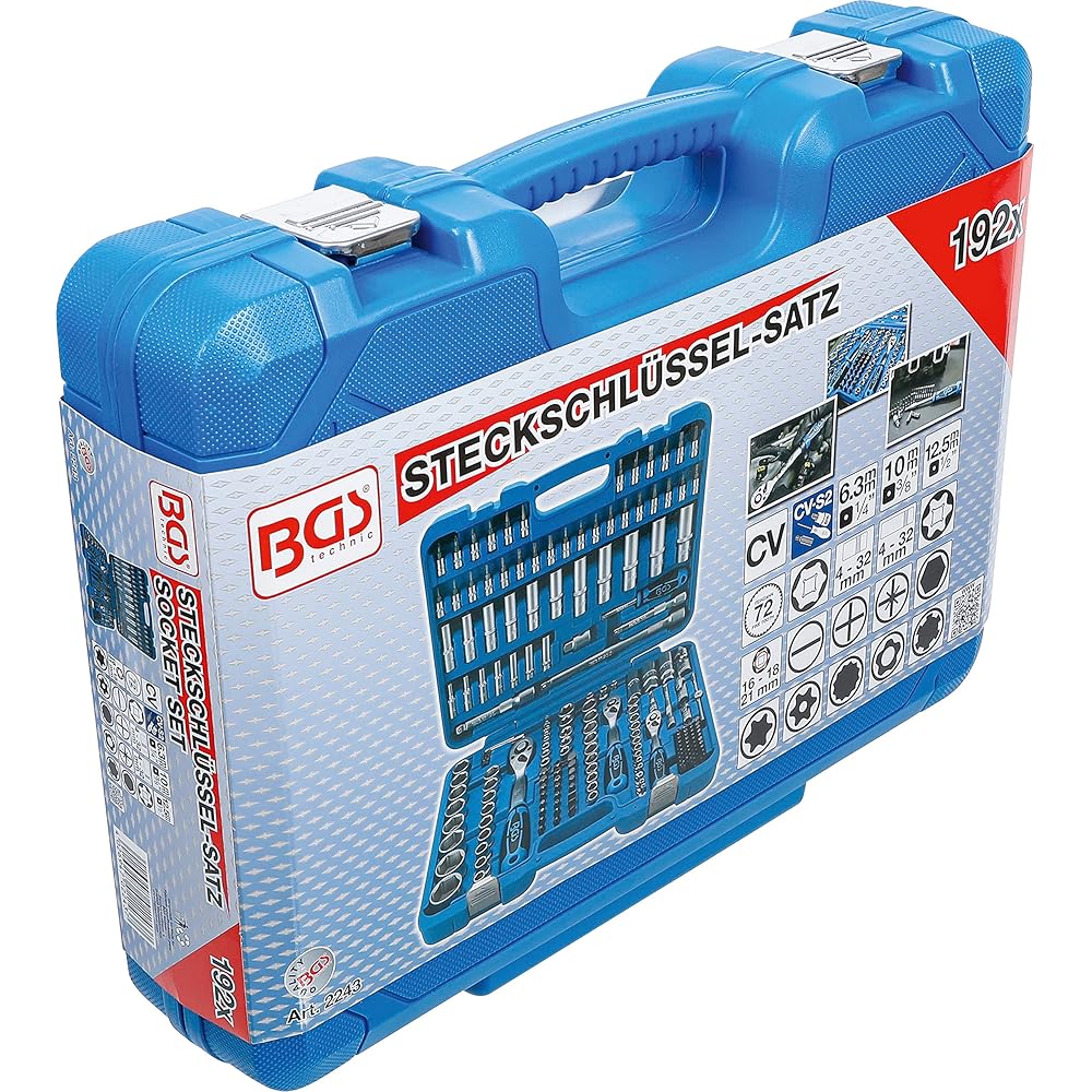 BGS 2243 | Jeu de douilles à six pans | 6,3 mm (1/4") / 10 mm (3/8") / 12,5 mm (1/2") | 192 pièces : Bricolage