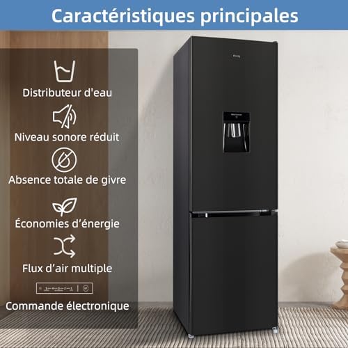 CHiQ Réfrigérateur congélateur combiné 356L, inox