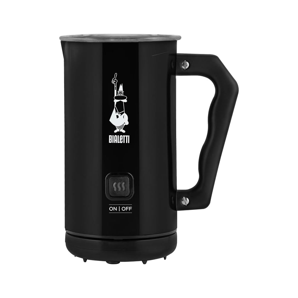 Bialetti Milk Frother Elettrico, Mousseur à lait pour cappuccino, Capacité 150 ml Cappuccino ou 300 ml Lait Chaud, Noir : Cuisine et Maison