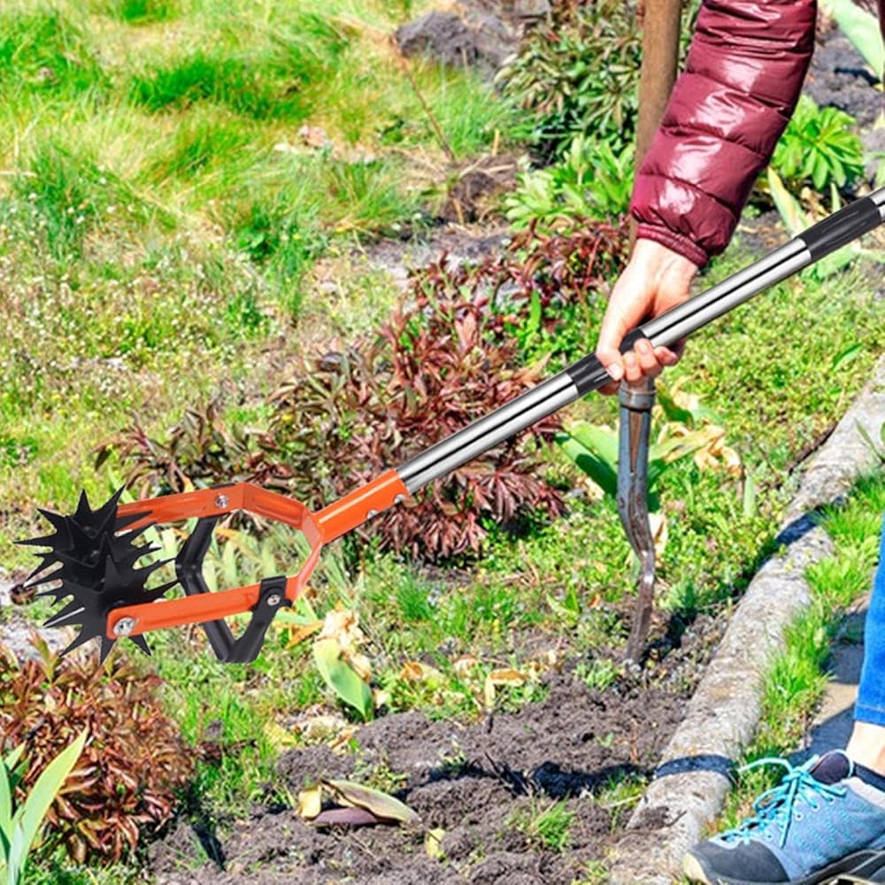 Outil de Jardinage à Main, motoculteur Rotatif de Jardin | Cultivateur Rotatif à Main pour Jardin,Outil de mélange de Sol à poignée antidérapante pour sols durs et Mous pour Les Amateurs de Jardinage : Jardin