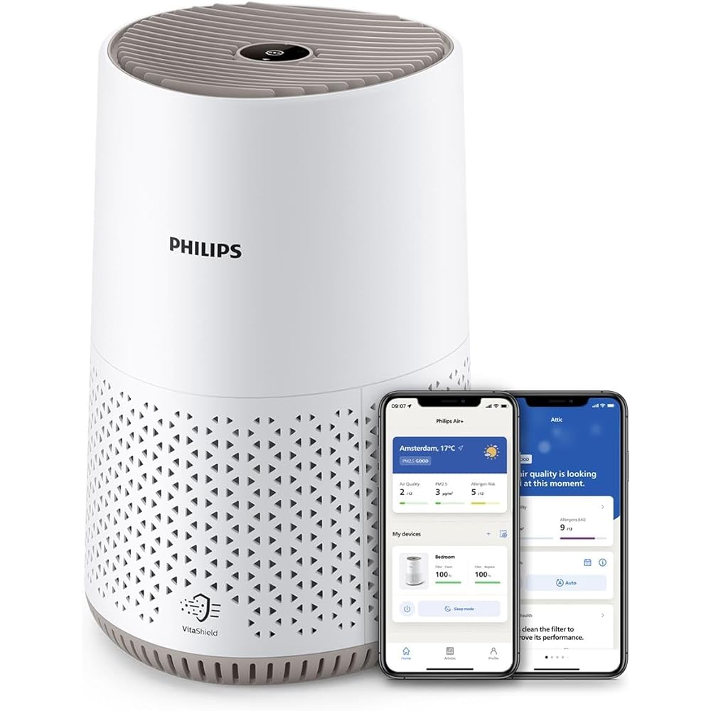 Philips Domestic Appliances Purificateur d'air Smart Série 600i - Purifie les pièces jusqu'à 39 m² - Élimine 99,5% du pollen, de la poussière - Connectivité Wi-Fi - AC0650/20 : Cuisine et Maison