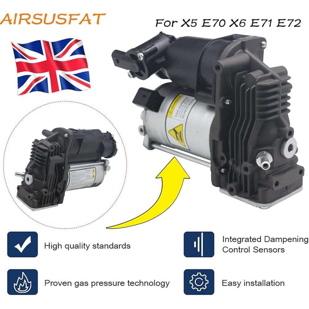 AIRSUSFAT 37206859714 E70 Pompe de compresseur d'air compatible avec BMW E70 X5 X6 E71 2006-2014 37226785506 37226775479 37206799419 : Commerce, Industrie et Science