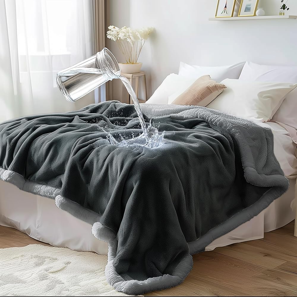 Bedding Aid Couverture en Polaire Sherpa – Réversible, imperméable et Anti-Fuite, Confort sans désordre pour Les Nuits humides et Les Moments intimes : Animalerie