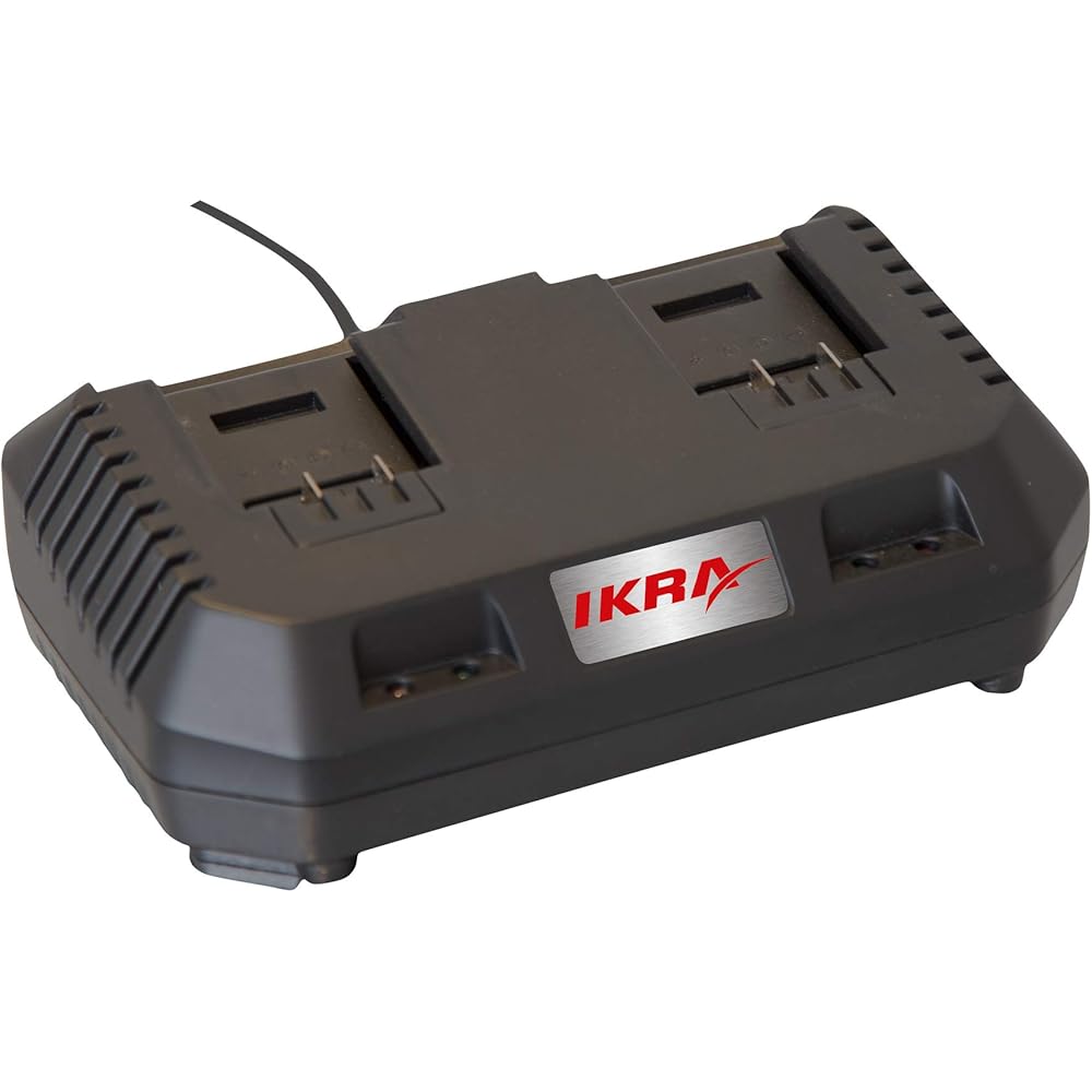 Ikra Aspirateur-souffleur à batterie ICBV 2/20, 2x batteries, 1x double charger rapide, 2x sac de ramassage inclus : Jardin