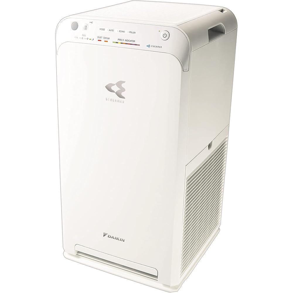 Daikin Purificateur d'Air - Filtre HEPA électrostatique - Réduit le Rhume des Foins, Pollen et Poussière - Pour les Personnes Allergiques - avec Technologie Streamer - MC55W : Cuisine et Maison