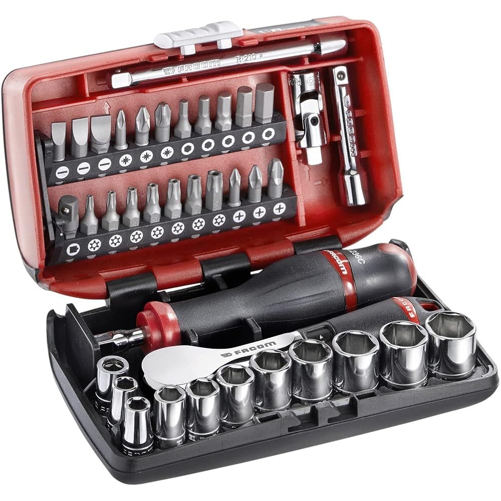 Facom FAC31215 Coffret cliquet HP+Douilles 1/4 6 Pans R.181NANOPB : Bricolage