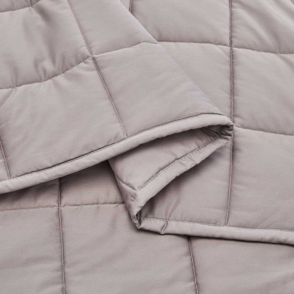 Amazon Basics Couverture lestée en coton pleine ou queen-size toutes saisons 9 kg avec 10 boucles intégrées, 152 cm x 203 cm, gris foncé : Cuisine et Maison