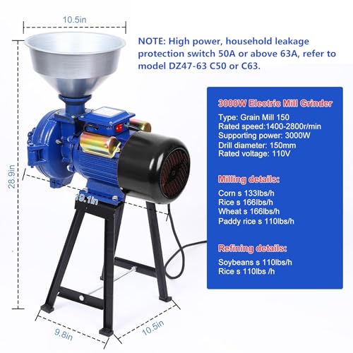 Broyeur de maïs électrique commercial 3000W