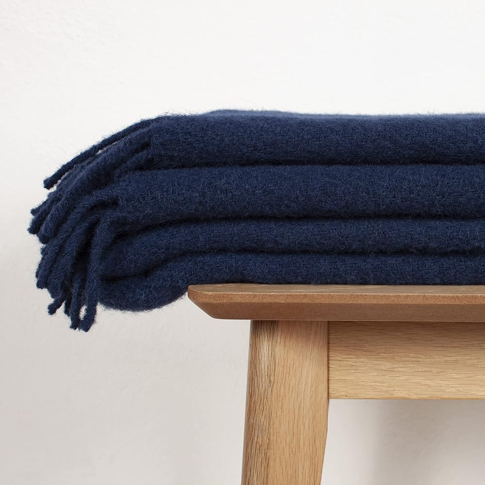 Arctic 59194028 Couverture en Laine 130 x 200 cm, Solid Bleu Royal : Cuisine et Maison