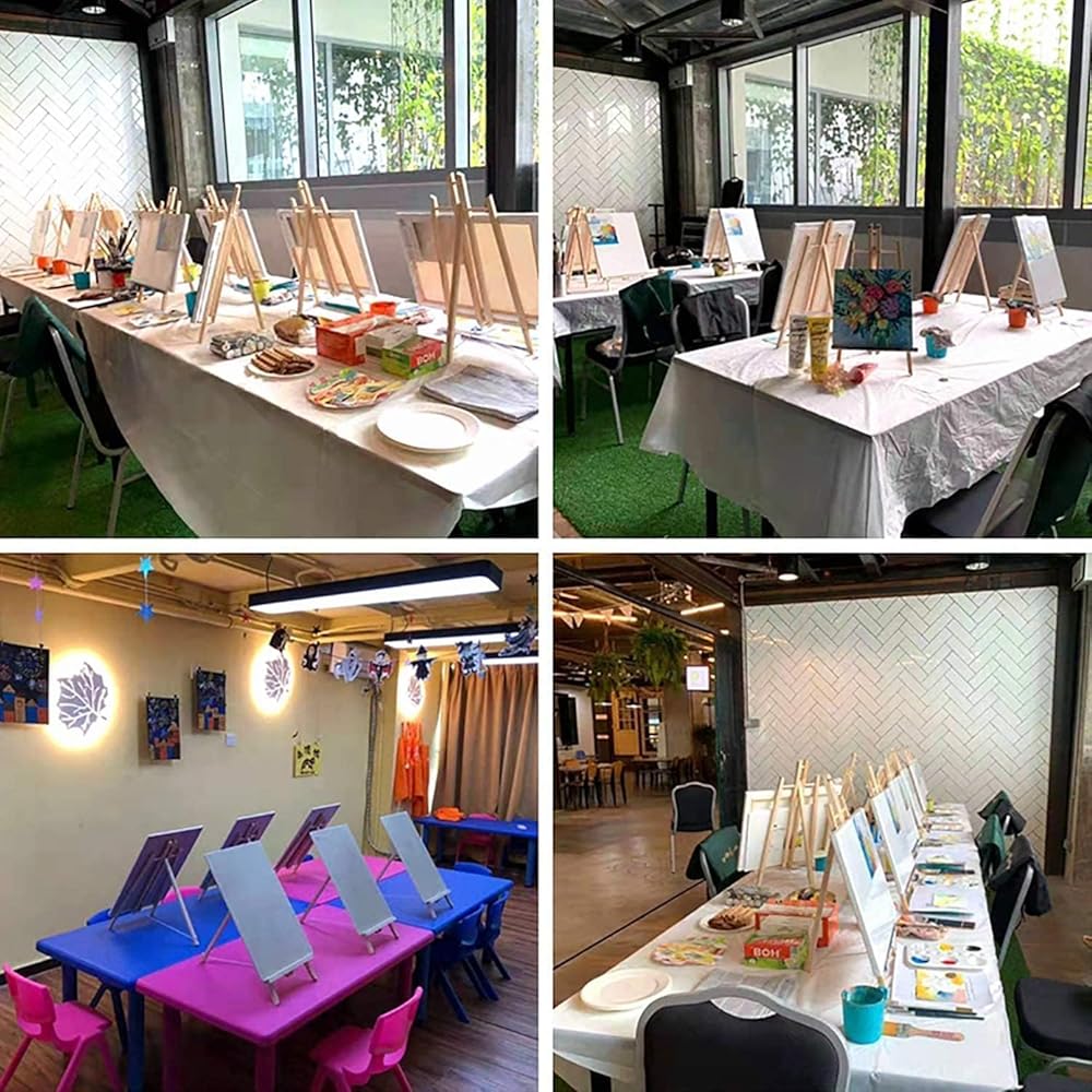 MEEDEN 50cm Chevalet de Table: 6PCS Chevalet Bois pour Adulte Artiste Débutant - Mini Chevalet Peinture Portable pour Peinture Toile Photo : Cuisine et Maison