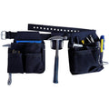 R Dawg Kit ceinture à outils en nylon - 4 pièces professionnel 24 poches - 2 pochettes à outils - support pour marteau - fente carrée - ceinture à outils de charpentier : Bricolage