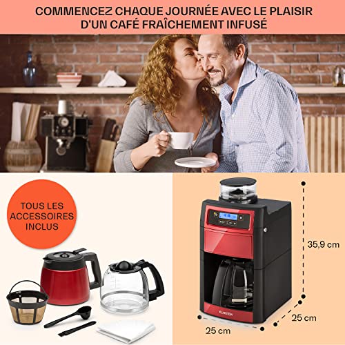 Klarstein Cafetière à grain avec broyeur 1000W