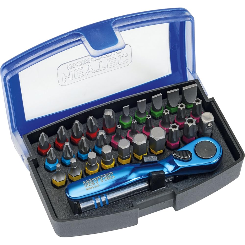 Heytec 50833500000 Embout magnétique, Multicolore, 1/4", Set de 32 Pièces : Bricolage