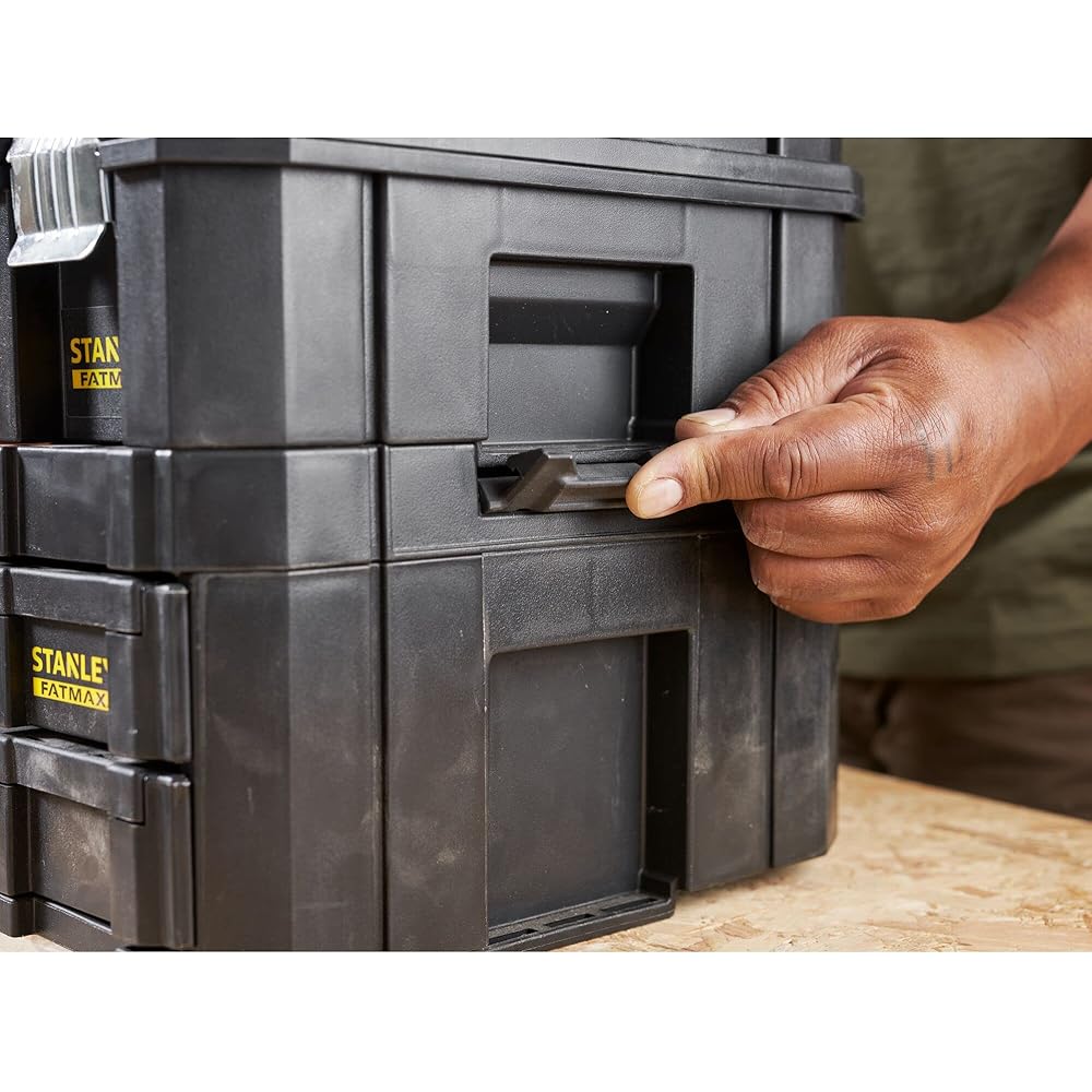 Stanley FMST1-71981 Kit 2 Mallettes Modulable Tstak/Pro-Stack Gamme FATMAX - 21.5L - Corps en Polypropylène - Larges Attaches Métalliques Anti-Corrosion - Cadenassable : Bricolage