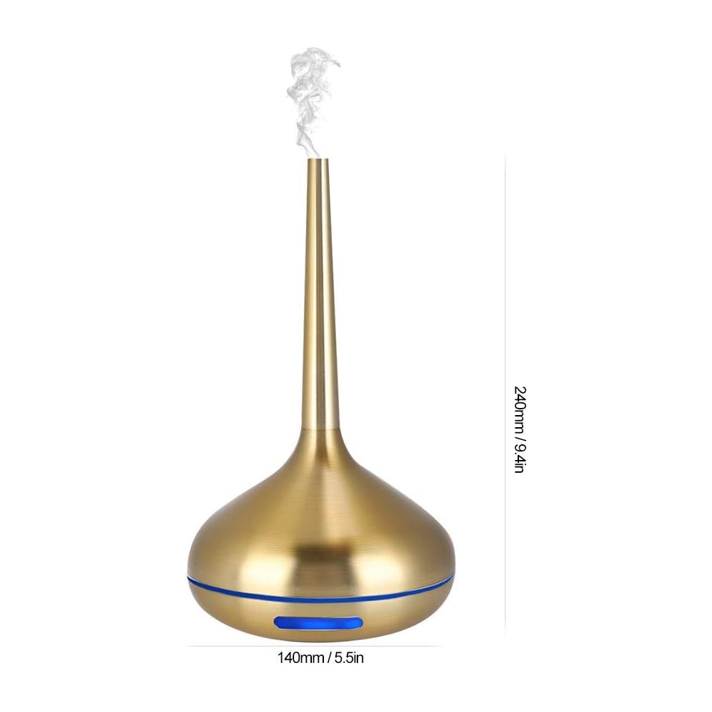 120 ML Diffuseur d'Huiles Essentielles Humidificateur Diffuseur d'Aromathérapie 7 Couleurs Led Nuit Lumière Humidificateur d'Air Or Pour Maison, Bureau, Salon, Spa, Massage, Yoga : Hygiène et Santé