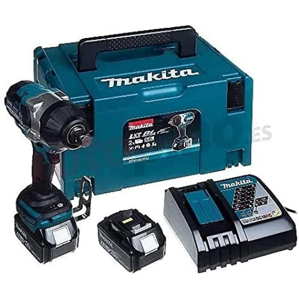 Boulonneuse à chocs 18V LXT 1050Nm 3/4" (2x5,0 Ah) en MAKPAC - MAKITA DTW1001RTJ & Laser 6648 Jeu de 18 Douilles à Choc Diamètre 1/2" 1,27 cm : Bricolage
