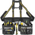 Bravex Ceinture à outils ultra résistante à l'usure avec bretelles, 10 poches principales et petites poches, manches pour bouteille d'eau : Bricolage