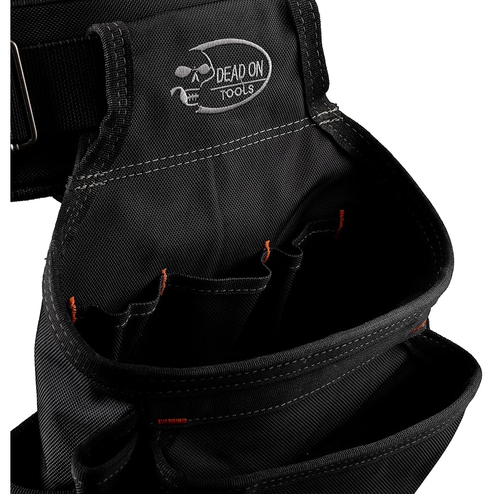 Dead On Tools - Ceinture à outils de charpentier 1680 deniers avec bretelles (HDP400945), noir : Mode