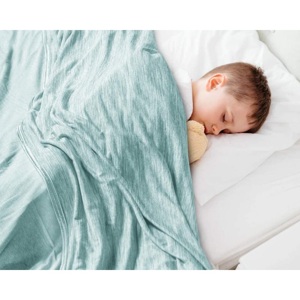 Elegear Couverture d'été 2 en 1, Couverture Froide Tissus Arc-Chill Japonais Doux et Confortable, Couverture Légère de Voyage pour Canapé, Enfant, Bébé, Bureau, Plaid Coton Vert, 200 * 220cm : Cuisine et Maison
