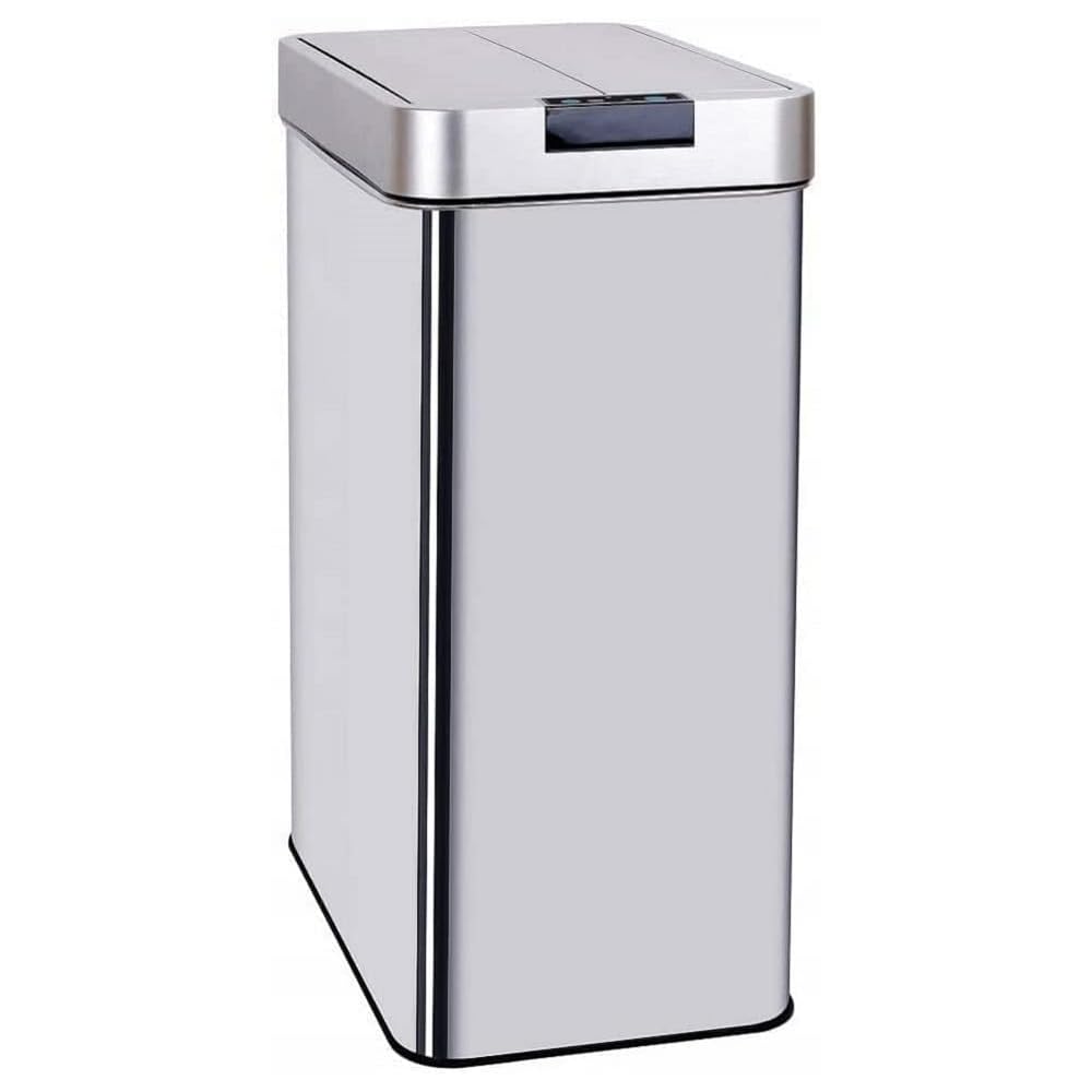 Poubelle de cuisine automatique 70L SILVERLAKE en acier Inox avec cerclage Ouverture papillon grande capacité : Cuisine et Maison
