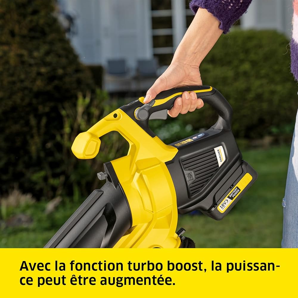 Kärcher 1.444-100.0 Souffleur aspirateur BLV 18-200 (sans Batterie Amovible) + Set Batterie Power 18V / 5 Ah et Chargeur Rapide : Jardin