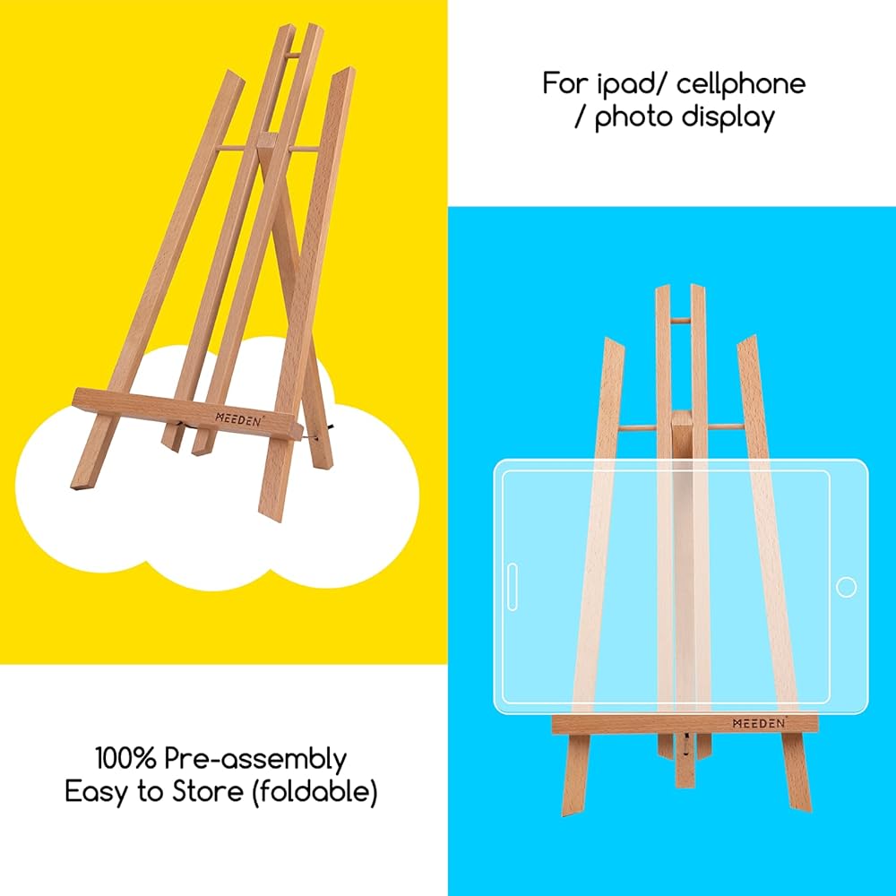 MEEDEN 50cm Chevalet de Table: 6PCS Chevalet Bois pour Adulte Artiste Débutant - Mini Chevalet Peinture Portable pour Peinture Toile Photo : Cuisine et Maison