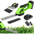 FOONNUN 2 en 1 Cisailles à Gazon, Taille Haie a Batterie avec 1x2000 mAh Batterie, Electrique Cisaille de Jardin, 2 Lames(13cm&20cm), Cisailles à Gazon Sans Fil Portatives pour Arbustes, Jardin, Gazon : Jardin