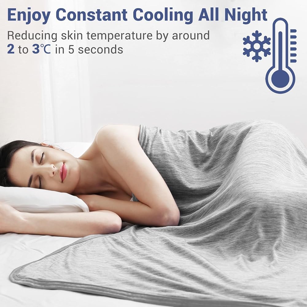 Avoalre Couverture Été 2 en 1 Couverture de Refroidissement par Arc-Chill 3.0 Fibre Froid Q-Max>0,5 Japonais Couverture Froide Anti-acariens et Doux pour Lit Canapé Voyage Enfant Bureau 200x220cm-Gris : Cuisine et Maison
